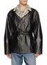 DRIES VAN NOTEN Floral Contrast Trim Belted Coat