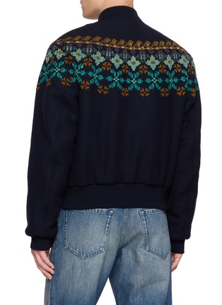 Back View - Click To Enlarge - DRIES VAN NOTEN - Fair Isle Embroidered Bomber Jacket