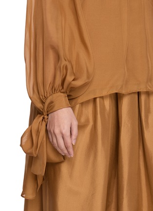  - INTO THE EAST - High Neck Sheer Long Sleeve Top
