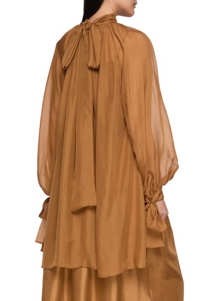 Back View - Click To Enlarge - INTO THE EAST - High Neck Sheer Long Sleeve Top