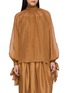 INTO THE EAST High Neck Sheer Long Sleeve Top