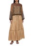 Figure View - Click To Enlarge - INTO THE EAST - Pleated Jacquard Midi Skirt