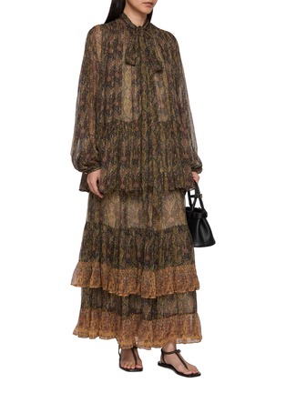 Figure View - Click To Enlarge - INTO THE EAST - Paisley Print Layered Camisole Maxi Dress