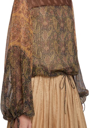  - INTO THE EAST - Paisley Colour Blocked Drawstring Top