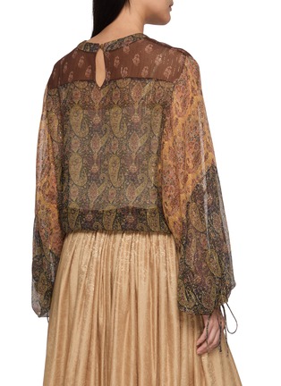 Back View - Click To Enlarge - INTO THE EAST - Paisley Colour Blocked Drawstring Top