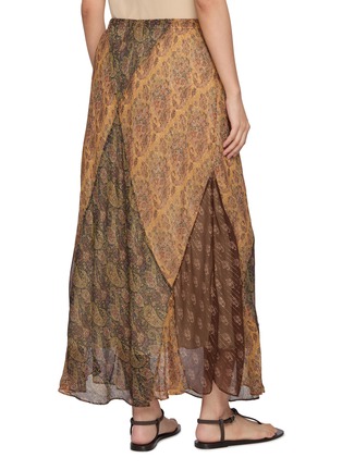 Back View - Click To Enlarge - INTO THE EAST - Paisley Colour Blocked Maxi Skirt
