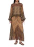 Figure View - Click To Enlarge - INTO THE EAST - Paisley Colour Blocked Maxi Skirt