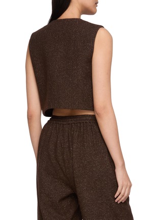 Back View - Click To Enlarge - INTO THE EAST - Embroidered Tweed Short Vest