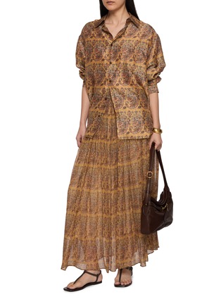 Figure View - Click To Enlarge - INTO THE EAST - Paisley Pleated Midi Skirt