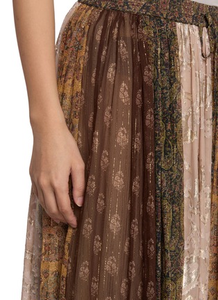  - INTO THE EAST - Paisley Pleated Patchwork Midi Skirt