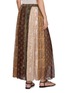 Back View - Click To Enlarge - INTO THE EAST - Paisley Pleated Patchwork Midi Skirt