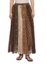 INTO THE EAST Paisley Pleated Patchwork Midi Skirt