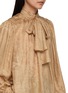  - INTO THE EAST - Jacquard High Neck Tie Silk Top