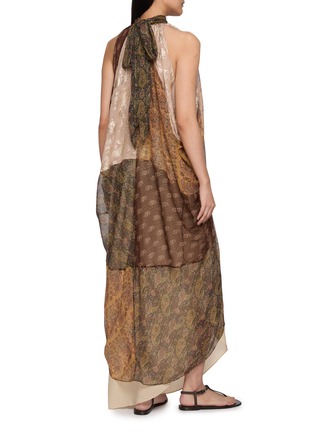 Back View - Click To Enlarge - INTO THE EAST - Paisley High Neck Maxi Dress