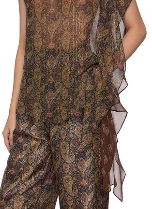  - INTO THE EAST - Asymmetric Paisley Patchwork High Neck Top