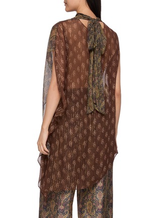 Back View - Click To Enlarge - INTO THE EAST - Asymmetric Paisley Patchwork High Neck Top