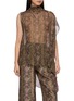 INTO THE EAST Asymmetric Paisley Patchwork High Neck Top