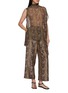 Figure View - Click To Enlarge - INTO THE EAST - Asymmetric Paisley Patchwork High Neck Top