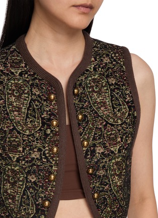  - INTO THE EAST - Double Breasted Paisley Jacquard Short Vest