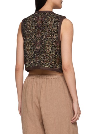 Back View - Click To Enlarge - INTO THE EAST - Double Breasted Paisley Jacquard Short Vest