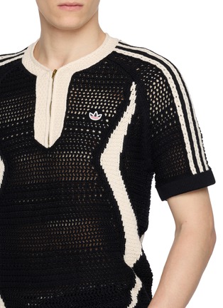  - ADIDAS - Half Zip Cotton Crochet Top