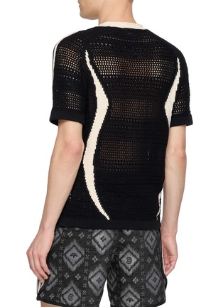 Back View - Click To Enlarge - ADIDAS - Half Zip Cotton Crochet Top