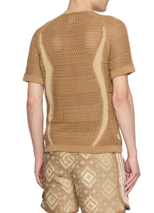 Back View - Click To Enlarge - ADIDAS - Half Zip Cotton Crochet Top
