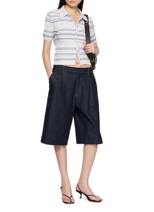 Figure View - Click To Enlarge - RAG & BONE - Karina Short Sleeve Striped Rib Knit Cardigan