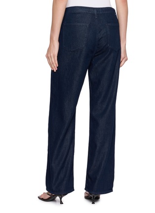 Back View - Click To Enlarge - RAG & BONE - Phoebe Drawstring Waistband Wide Leg Jeans