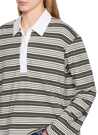  - RAG & BONE - Kelly Long Sleeve Striped Cotton Polo Top