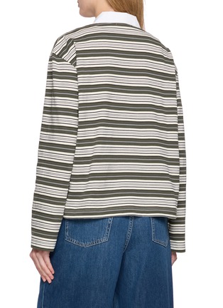 Back View - Click To Enlarge - RAG & BONE - Kelly Long Sleeve Striped Cotton Polo Top
