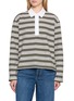 RAG & BONE Kelly Long Sleeve Striped Cotton Polo Top