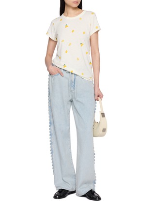 Figure View - Click To Enlarge - RAG & BONE - Phoebe Drawstring Scalloped Side Light Wash Jeans