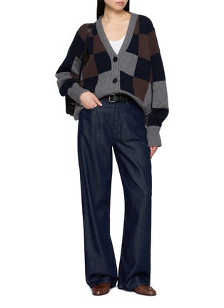 Figure View - Click To Enlarge - RAG & BONE - Logan Wide Leg Dark Wash Jeans