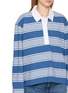  - RAG & BONE - Kelly Long Sleeve Striped Cotton Polo Top