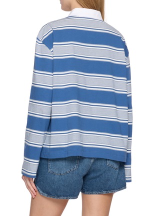 Back View - Click To Enlarge - RAG & BONE - Kelly Long Sleeve Striped Cotton Polo Top