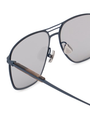 Detail View - Click To Enlarge - BRUNELLO CUCINELLI - Titanium Rectangle Sunglasses