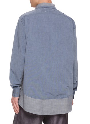Back View - Click To Enlarge - MAISON MARGIELA - Long Sleeve Double Layer Cotton Shirt