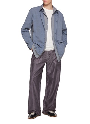 Figure View - Click To Enlarge - MAISON MARGIELA - Long Sleeve Double Layer Cotton Shirt