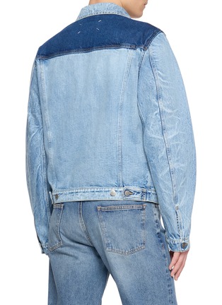 Back View - Click To Enlarge - MAISON MARGIELA - Patchwork Contrast Wash Denim Jacket