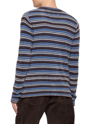 Back View - Click To Enlarge - MAISON MARGIELA - Striped Wool Knit Cardigan