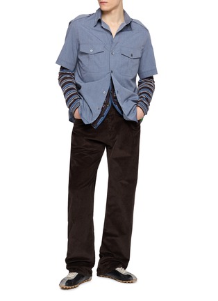 Figure View - Click To Enlarge - MAISON MARGIELA - Striped Wool Knit Cardigan