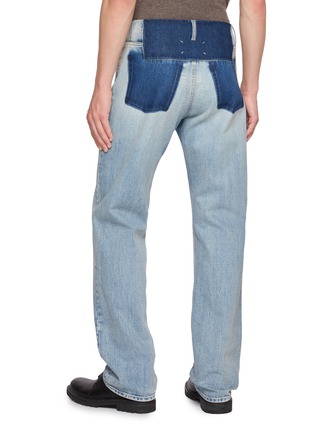 Back View - Click To Enlarge - MAISON MARGIELA - Waistless Straight Leg Cotton Denim Jeans