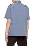 Back View - Click To Enlarge - MAISON MARGIELA - Short Sleeve Foldable Collar Cotton Shirt