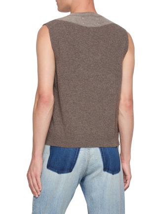 Back View - Click To Enlarge - MAISON MARGIELA - Fused Panel Wool Knit Sweater Vest