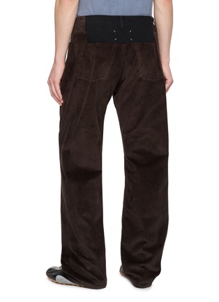 Back View - Click To Enlarge - MAISON MARGIELA - Contrast Panel Straight Leg Cotton Denim Jeans