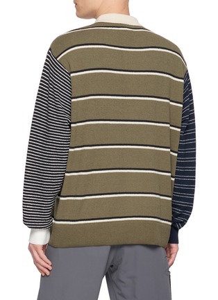 Back View - Click To Enlarge - ADIDAS - X Song for the Mute ADI007 Long Sleeve Striped Panel Polo T-Shirt