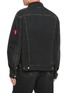 Back View - Click To Enlarge - MM6 MAISON MARGIELA - Sticker Patch Dark Wash Cotton Denim Jacket