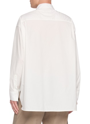Back View - Click To Enlarge - MM6 MAISON MARGIELA - Long Sleeve Sticker Patch Cotton Poplin Shirt