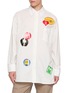 MM6 MAISON MARGIELA Long Sleeve Sticker Patch Cotton Poplin Shirt